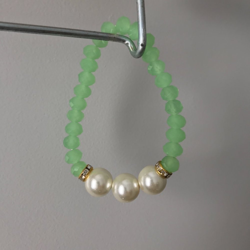 Pearl Sea Foam Bead Bracelet | Jewelry Statement Costume | Women's Glamor